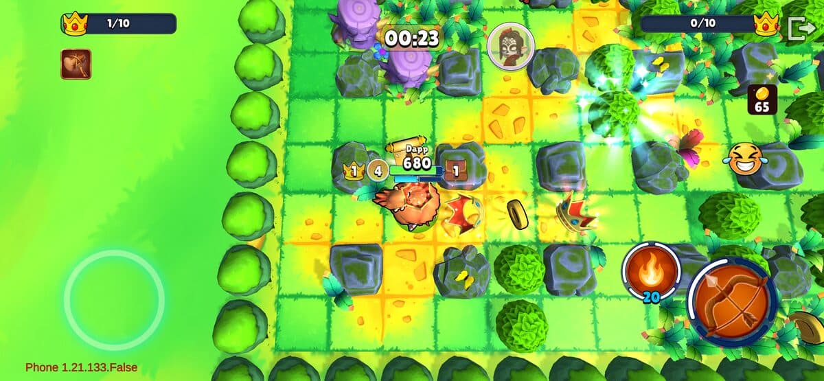 Spelltroum Gameplay — Kronen und Münzen auf der Arena-Karte