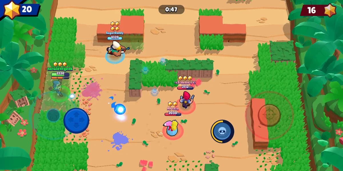 Gameplay de partida en Brawl Stars